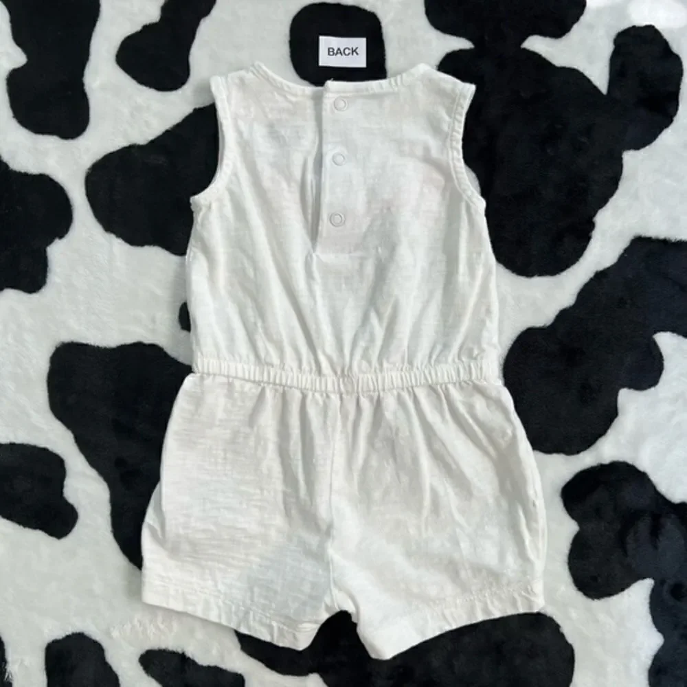 Carter's Embroidered Sleeveless Slub Jersey Romper Baby‎ Girl 6 months
